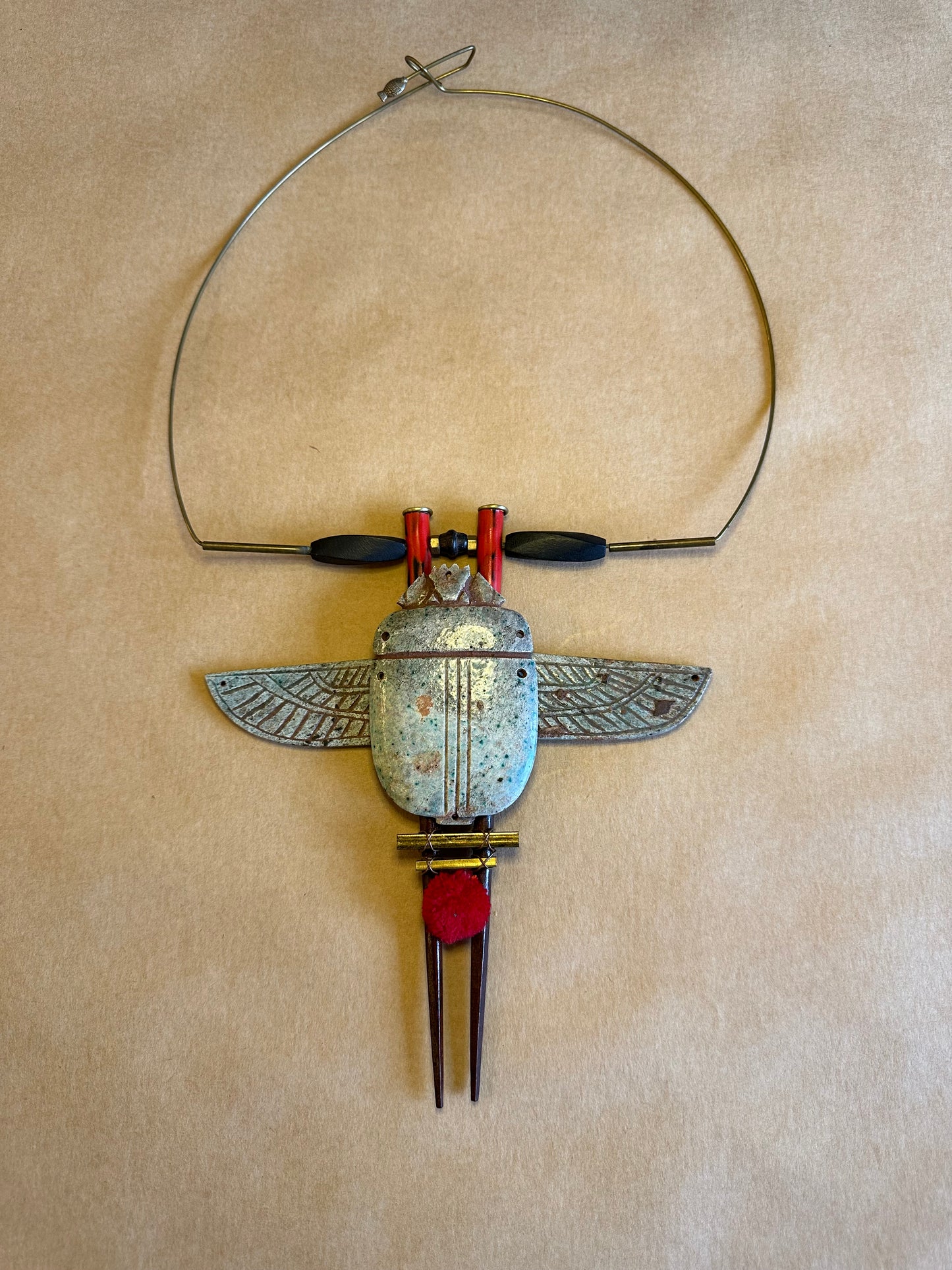 Egyptian scarab beetle necklace