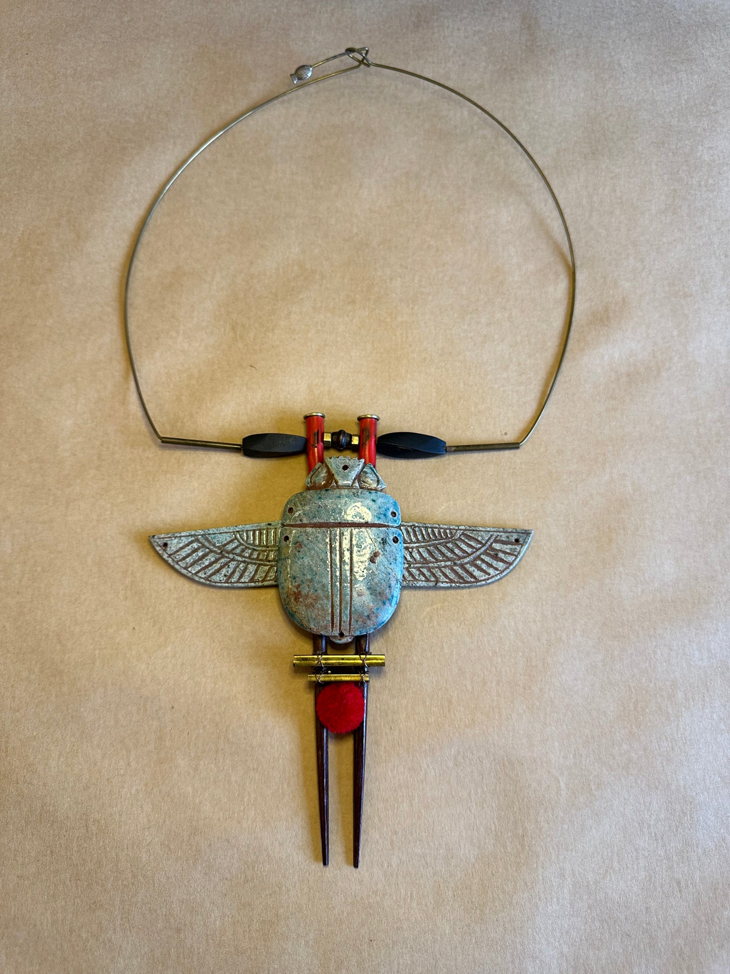 Egyptian scarab beetle necklace