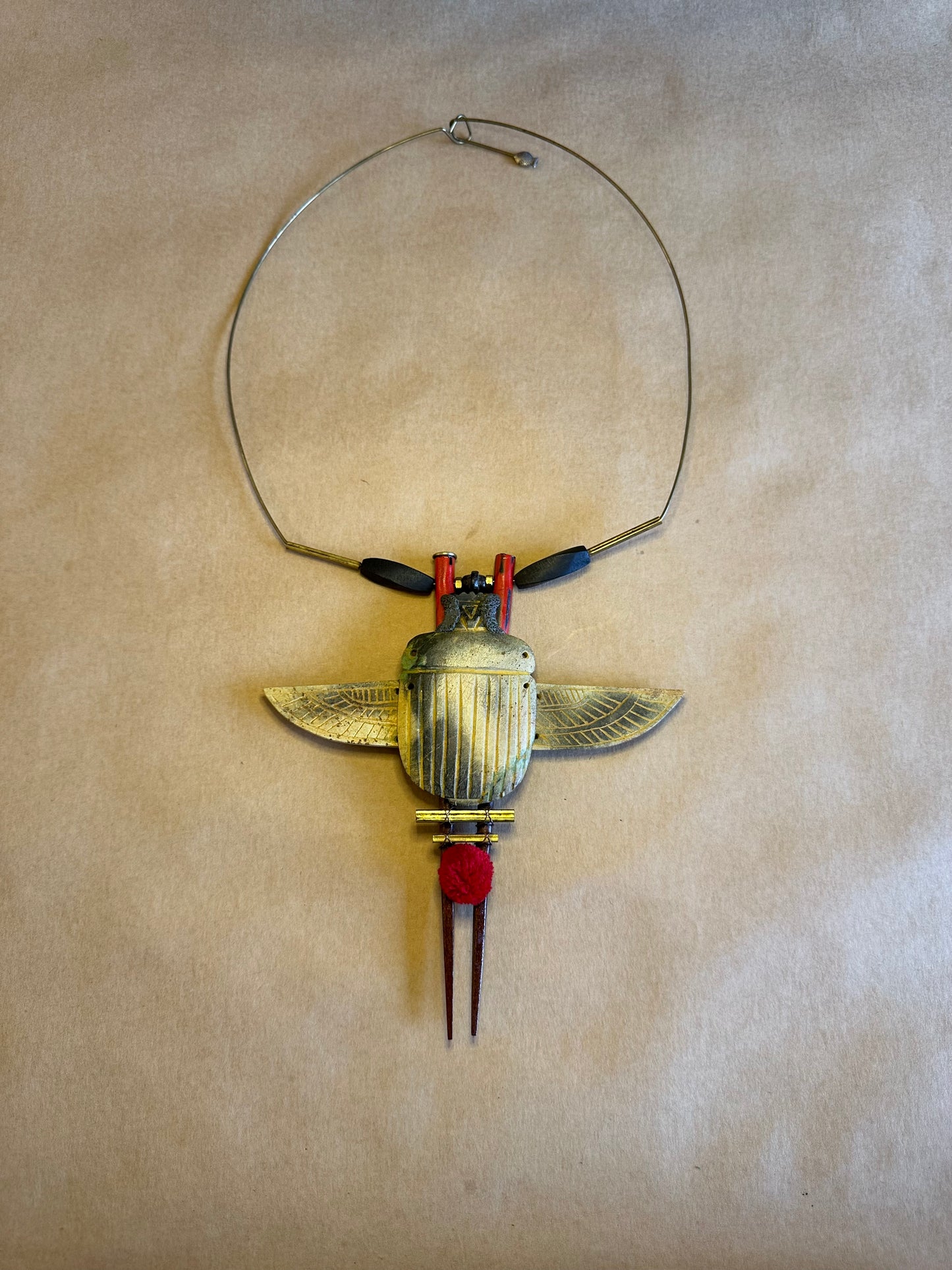 Egyptian scarab beetle necklace