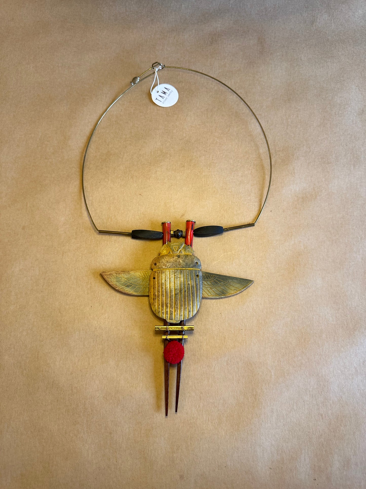 Egyptian scarab beetle necklace