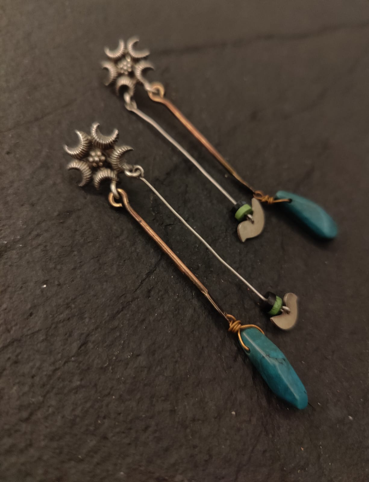 Silver turquoise bead earring