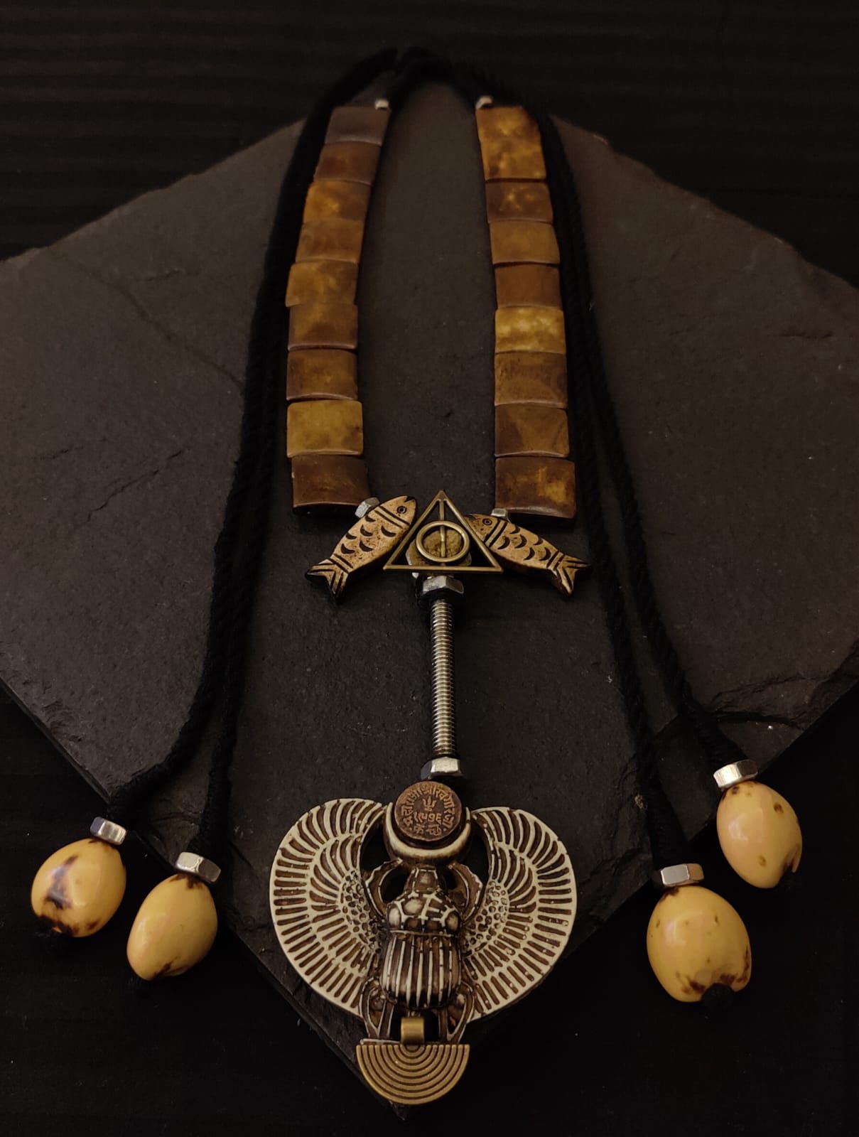 Egyptian falcon necklace